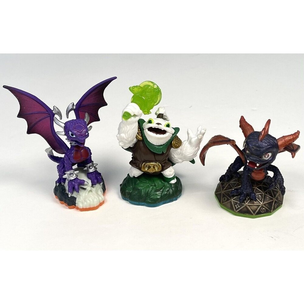 Lot 3 ActiVision SKYLANDERS Cynder Purple Spyro Dragon Zoo Lou Action Figures